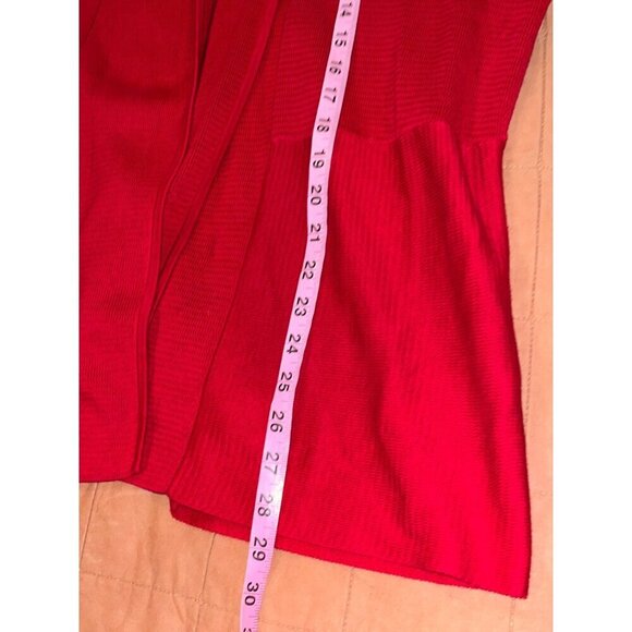 Talbots Red Open Front Cotton Blend Cardigan Sweater Women's Size Large - Picture 7 of 9